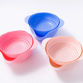 HOUSEHOLD DOUBLE-LAYER KITCHEN VEGETABLE WASHING FRUIT BASKET.