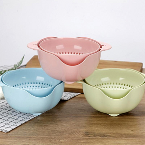 HOUSEHOLD DOUBLE-LAYER KITCHEN VEGETABLE WASHING FRUIT BASKET.